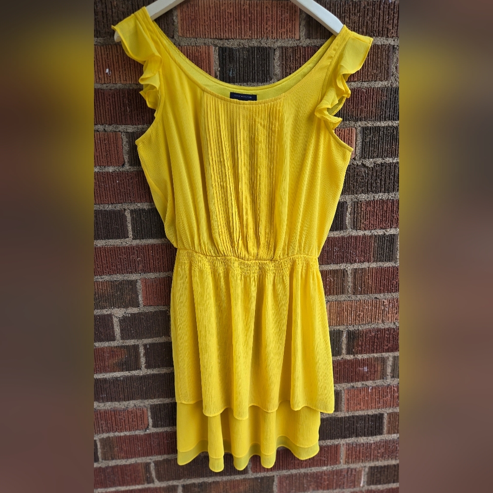 Hilfiger Yellow Ruffle Sleeve Dress